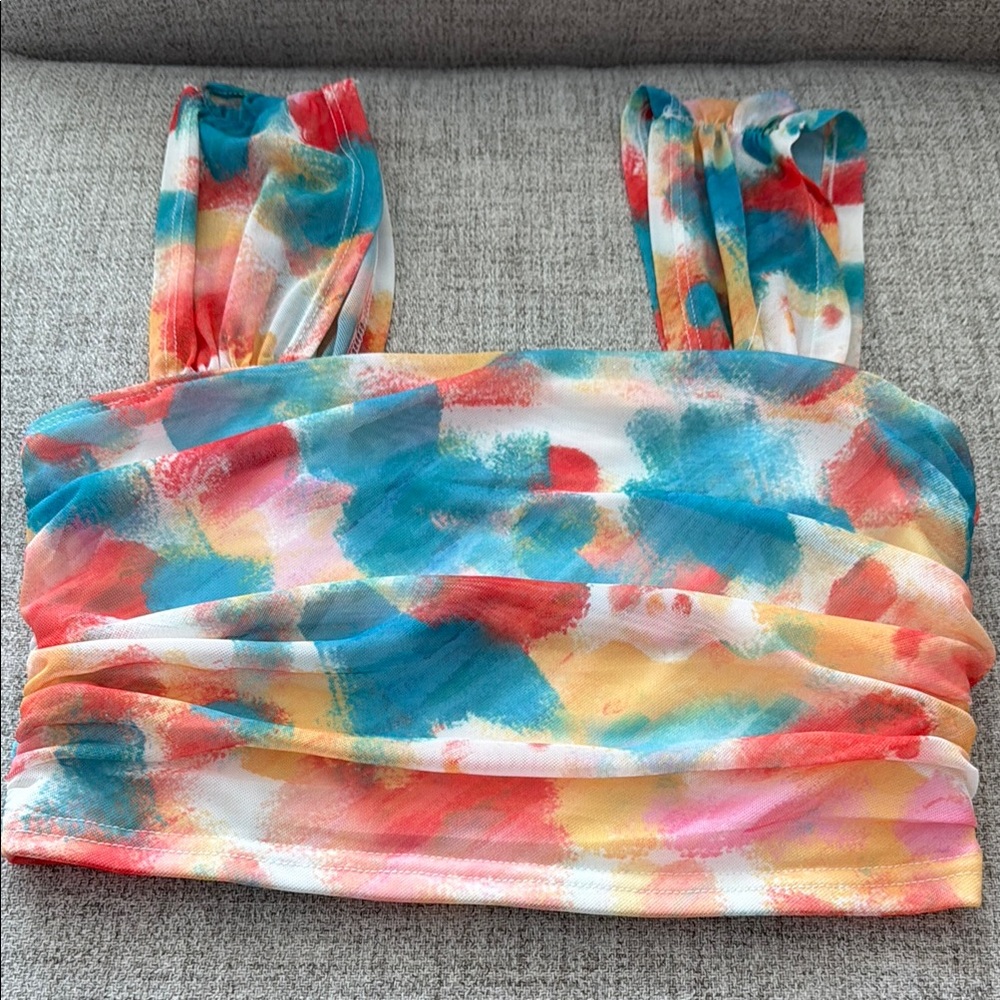 SHEIN Multicolor Abstract Tube Top